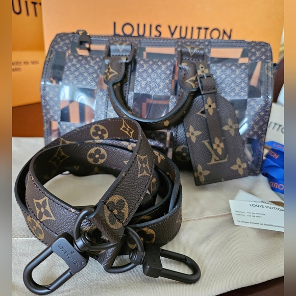 Louis Vuitton Keepall Bandouliere 25 Bag Monogram Chess Coated Canvas - Picture 12 of 16